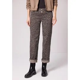 STREET ONE Straight Leg Jeans, leo print washed, 29 - 29W / 28L