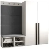 ABIKS MÖBEL Garderoben-Set MIRO Set 5, Garderobe mit gepolsterten Paneelen, Modern Design grau