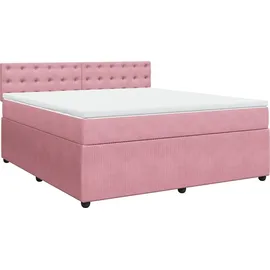 vidaXL Boxspringbett mit Matratze Rosa 180x200 cm Samt