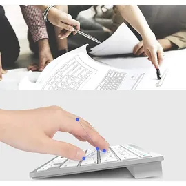 Retoo Tastatur Kabellose Wireless Keyboard mit Tasten, QWERTY Natürliches Tippen, 2,4 GHz, Funkverbindung, Kompatibel mit PC Notebook, Laptop Retoo