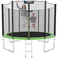 Kinetic Sports Trampolin Outdoor Salto 244 cm inkl. Sicherheitsnetz und Leiter Grün