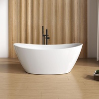 rivea Bahri Freistehende Badewanne für individuelle Ab- und Überlaufsysteme L: 154 B: 75 cm, BR0075WH,