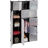 Relaxdays Regalsystem Kleiderschrank 11 Fächer schwarz,