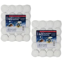 Erzgebirge Palast JEKA Pyramiden-Teelichter Premium Weiß - 80 Teelichter