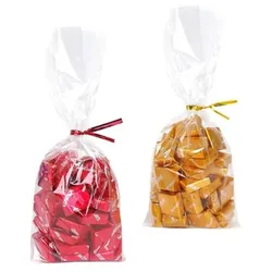 100 Klarsicht-Cellophanbeutel 750g (9x28cm) mit Boden und Verschluss – Für Süßigkeiten, Kekse, Trockenfrüchte und Handgemachte Geschenke