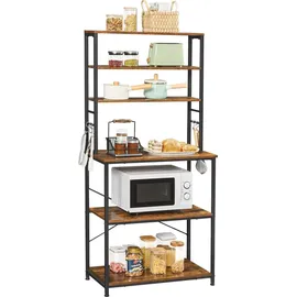 VASAGLE Küchenregal 40 x 80 x 167 cm Braun-Schwarz
