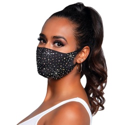 Leg Avenue Verkleidungsmaske »Naya Mundschutz Maske«, Gesichtsmaske mit einem Zauber von Glitzer schwarz