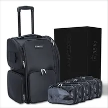 glamseries GlamRoller Trolley, Kosmetikkoffer mit Hitzeschutzfach,