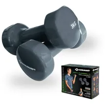 Donic Schildkröt Vinyl Hantel Set 2 x 3,0 kg grau