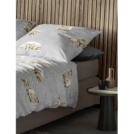 IRISETTE Bettwäsche PANDA Biber ( 155x220cm, 1 Kissen 80x80) - 155x220cm, 1 Kissen 80x80