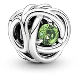 Pandora August Geburtsstein Frühlingsgrüner Ewigkeitskreis Charm aus Sterling-Silber mit Kristallen, 790065C03