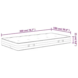 vidaXL Taschenfederkern 100 x 200 cm mittelfest