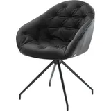 DELIFE Polsterstuhl Gaio-Flex, Kreuzgestell konisch Schwarz Echt-Leder Schwarz schwarz 59 cm x 80 cm x 63 cm