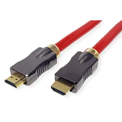 ROLINE 8K HDMI Ultra HD Kabel mit Ethernet, ST/ST, rot, 5 m