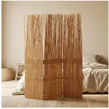 Homestyle4u Paravent Raumteiler 3 teilig Sichtschutz Weide Braun Trennwand