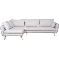 miliboo 5-Sitzer skandinavisches Ecksofa hellgrau marmoriert CREEP