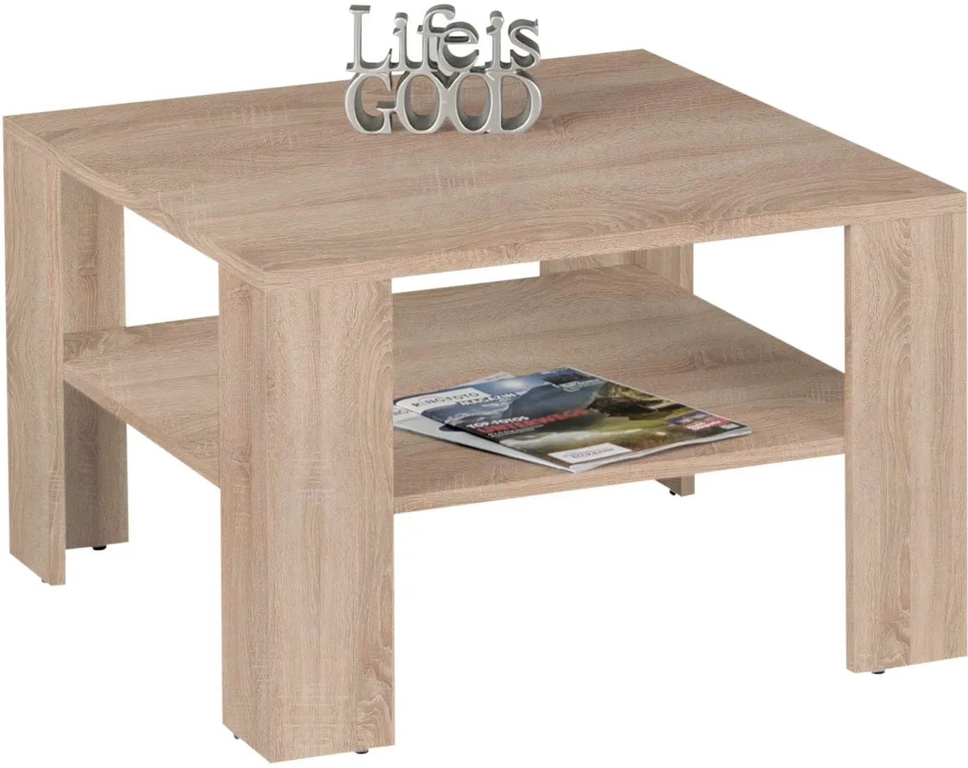Couchtisch STOLKOM "Joker, TOPSELLER", braun (sonoma dkeor, sonoma dkeor, sonoma dkeor), H:44cm, Tische, Couchtisch Eckige Couchtische Holz-Couchtische, Klassischer Wohnzimmertisch-Beistelltisch
