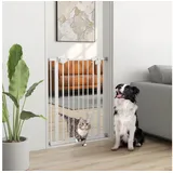 PawHut Hunde Türschutzgitter 74-80 cm Weiß