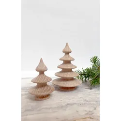 Deko Weihnachtsbäume aus Holz 2er Set