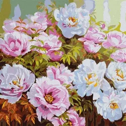 Ideyka: Rosen zum Pfingsten nach Zahlen ausmalen - 50 x 50 cm