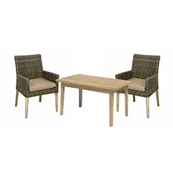 Garden Pleasure Sitzgruppe NORVELL/PUEBLO braun, natur Holz, 3-teilig