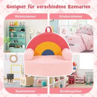 Kindersofa Mit Hochdichtem Schaumstoff Und Teddy-plüsch, Rosa