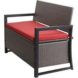 Mendler HWC-F39 2er Sitzbank 120 x 60 x 45 cm Grau