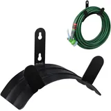 Relaxdays Schlauchhalter Wand, für 45 m 5/8'' Schlauch, Gartenschlauchhalterung, Metall Wasserschlauchhalter, schwarz