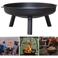 Wolketon Ø 82 cm Feuerschalen Feuerschale. Gusseisen Verzinkt mit Griffen und Abnehmbare Beine. Feuerstelle für den Garten . Feuerkorb und Feuertonne