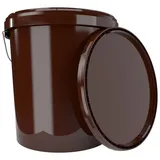 FixedByU - Eimer mit Deckel 16 Liter Braun - lebensmittelecht luftdicht Stabil,recycelbar