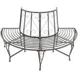 vidaXL Garten-Baumbank Halbrund 160 cm Stahl