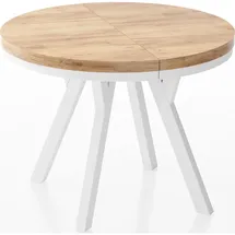 WFL GROUP Esstisch, Eiche Wotan, Holzwerkstoff, 10-Sitzer, Rund,Rund, 100x76x100 cm, Esszimmer, Tische, Esstische