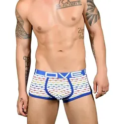 Andrew Christian Almost Naked Love Pride Boxer Weiß Muster Polyamid Large Herren