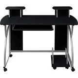 vidaXL Computertisch Schwarz 110x52x88,5 cm Holzwerkstoff