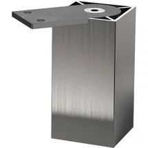 Ebb Möbelfuß Capri 50x50mm, Höhe 150mm - Sockelfuß 10mm Höhenverstellbar, Aluminium Edelstahl Effekt - Ebb