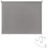 AUFUN Außenrollo Balkon Outdoor Rollo Wetterfest 180 x 140 cm Outdoorrollo Sonnenschutz Balkonrollo UV Schutz, Reflektierende Thermofunktion für Fenster & Türen, Grau