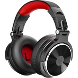 OneOdio Pro-10 DJ Over Ear Kopfhörer kabelgebunden Stereo Schwarz, Rot High-Resolution Audio Faltba