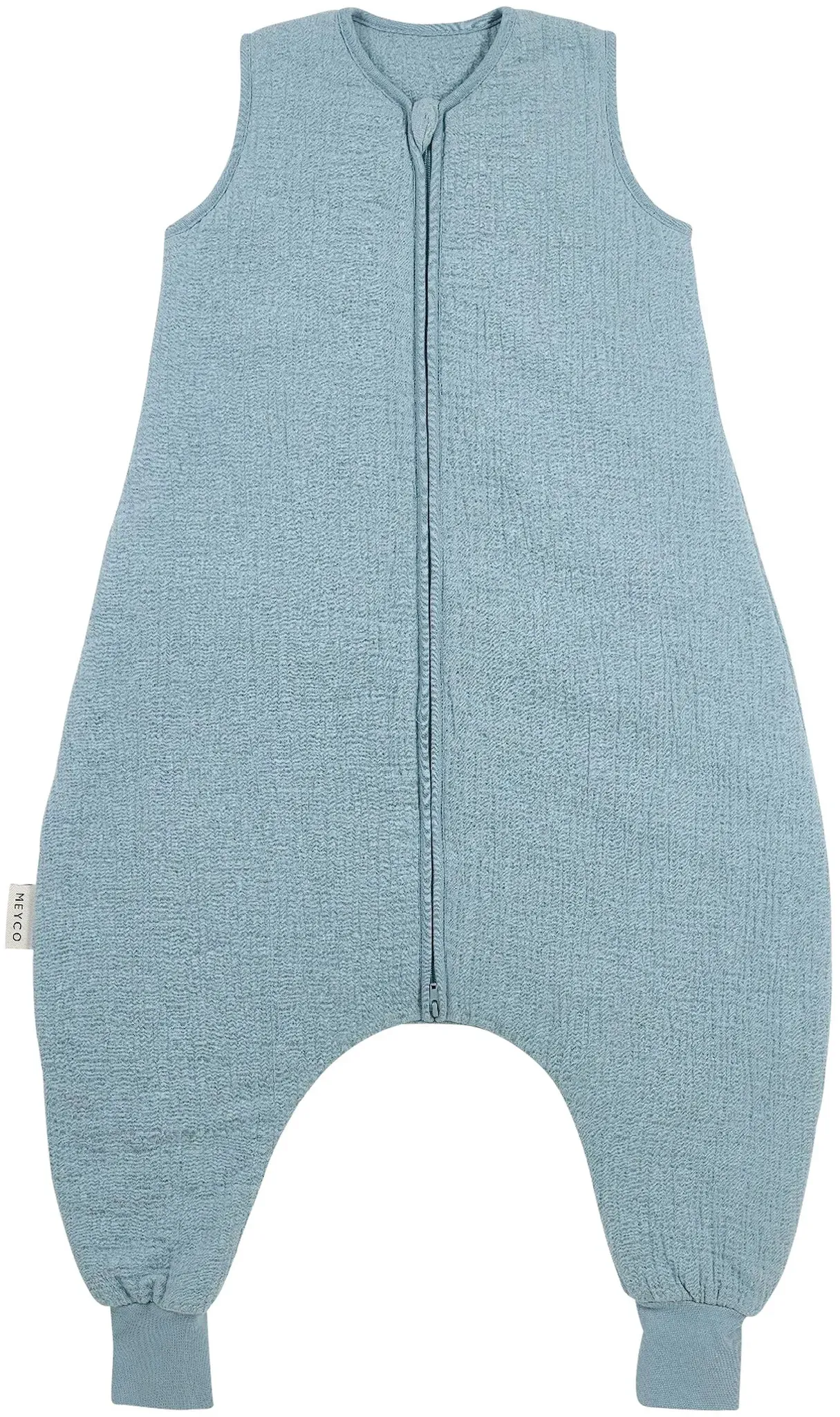 Meyco Baby Ganzjahres-Sleepoverall Musselin pre-washed 2.0 TOG, blau, 80
