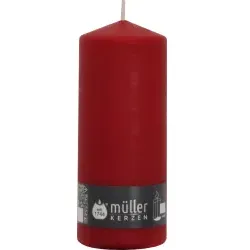 Müller Kerzen Stumpenkerze, karminrot 2012008091 , 1 Packung = 4 Stück, (Ø x H): 78 x 200 mm