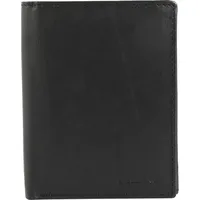 Excellanc Herren Geldbörse aus Echtleder. Format 10 x 12 cm. - Schwarz