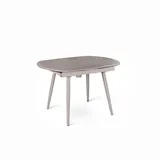 Kyoto Four ausziehbarer Tisch aus taubengrauem gehärtetem Glas bis zu 180 cm