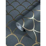 Schöner Wohnen KOLLEKTION Vliestapete, Schuppen, anthrazit - grau