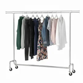 Songmics Kleiderständer auf Rollen 200 x 48 x 162,9 silber
