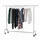 Songmics Kleiderständer auf Rollen 200 x 48 x 162,9 silber