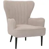 Mendler Lounge-Sessel HWC-K37, Cocktail-/Ohrensessel Polsterstuhl Retro Vintage Stoff Cord (290g/m2) Öko-Tex ~ beige