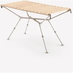 Campingtisch kompakt Holzplatte Ablagefach - 4/6-Personen EINHEITSFARBE No Size