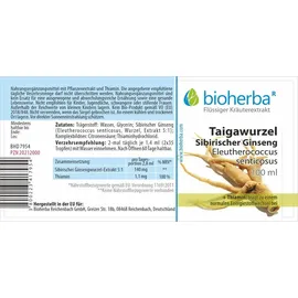 Bioherba Taigawurzel Sibirischer Ginseng Tropfen 50 ml