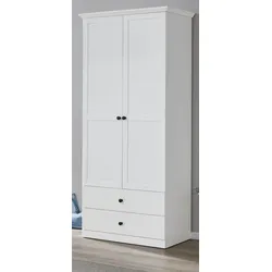 Garderobenschrank "Baxter" in weiß Landhaus Schuh- / Garderobenschrank 81 x 196 cm