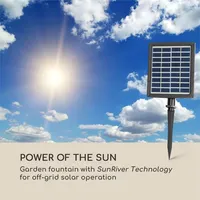 Blumfeldt Speyer Kaskadenbrunnen Gartenbrunnen 4 Stufen Akku 2,8W Solar LED Brauner Stein