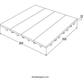 Home Deluxe WPC Bavaro dunkelbraun 30 x 30 x 2,2 cm 6 St.